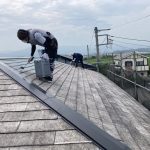 中塗り作業中です@北茨城市